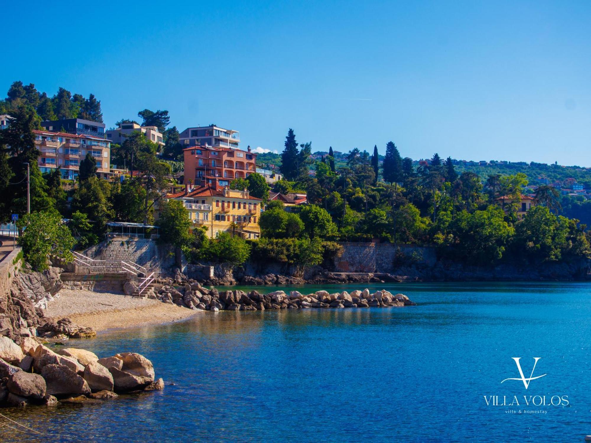 Villa Volos Apartment Karmen With Roof Terrace, Sea View, Free Private Parking Opatija Eksteriør billede